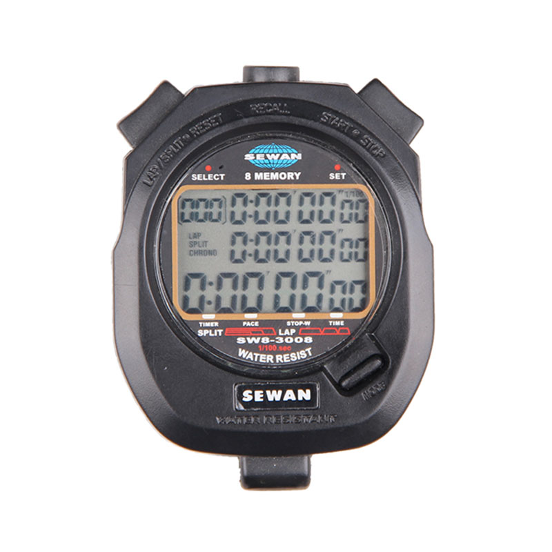 8 memory Electronic Stop watch Digital timer stopwatch Sports gym Metal interval timer referee chronograph