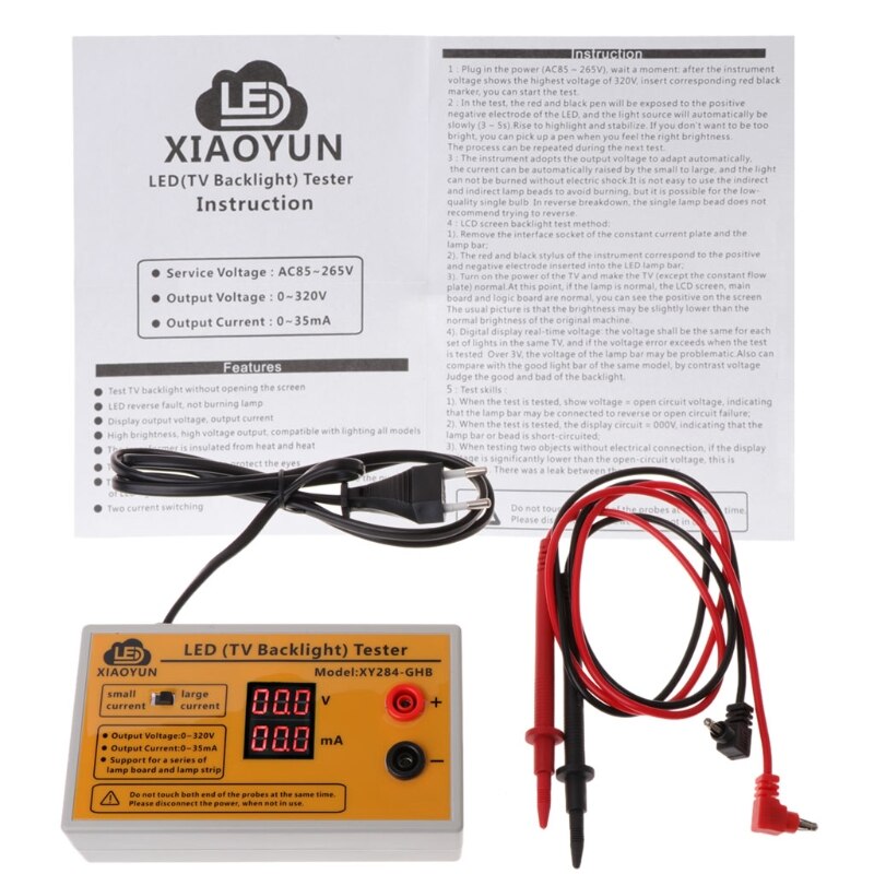 Probador de retroiluminación LED TV de salida de 0-320V tiras LED multiusos Herramienta de prueba de cuentas 28TC