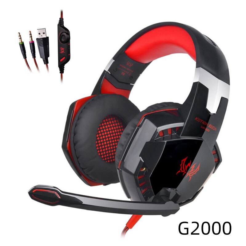 CHAURE Headset über-ohr Spiel Kopfhörer verdrahtet Spielen Headset mikrofon Tiefe Bass Stereo kopfhörer für PS4 PC Neue X-Kasten gamer: G2000 rot