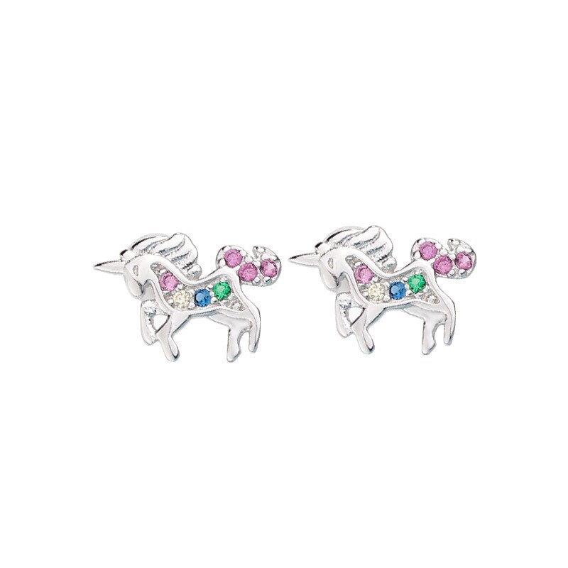 Boucles d'oreilles licorne pour petite fille, bijoux en cristal, chat, papillon, arc-en-ciel, cœur, étoile, de noël, tendance: Style 16