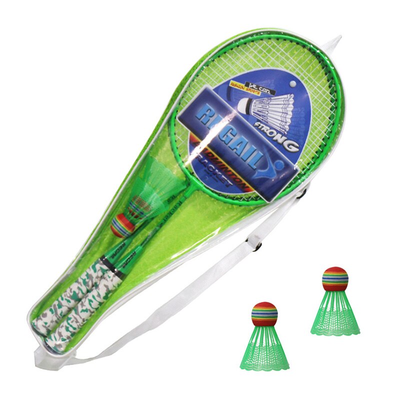 Badminton raquete de badminton e badminton para adolescentes, 2 peças, para treinamento ao ar livre em instituição de treinamento escolar com 2 bolas: Orange