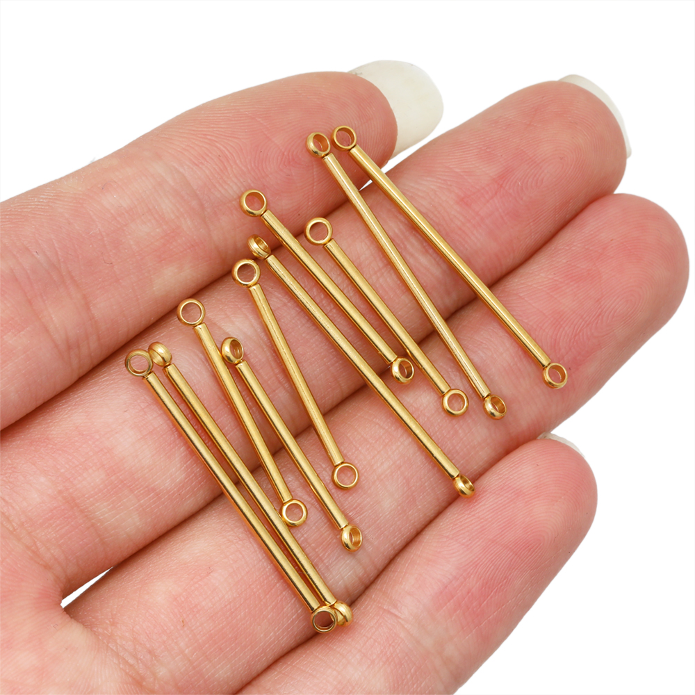 10Pcs Rvs 30/20Mm Bar Links Dunne Stok Strip Connectors Voor Diy Oorbellen Kettingen Connectors sieraden Maken