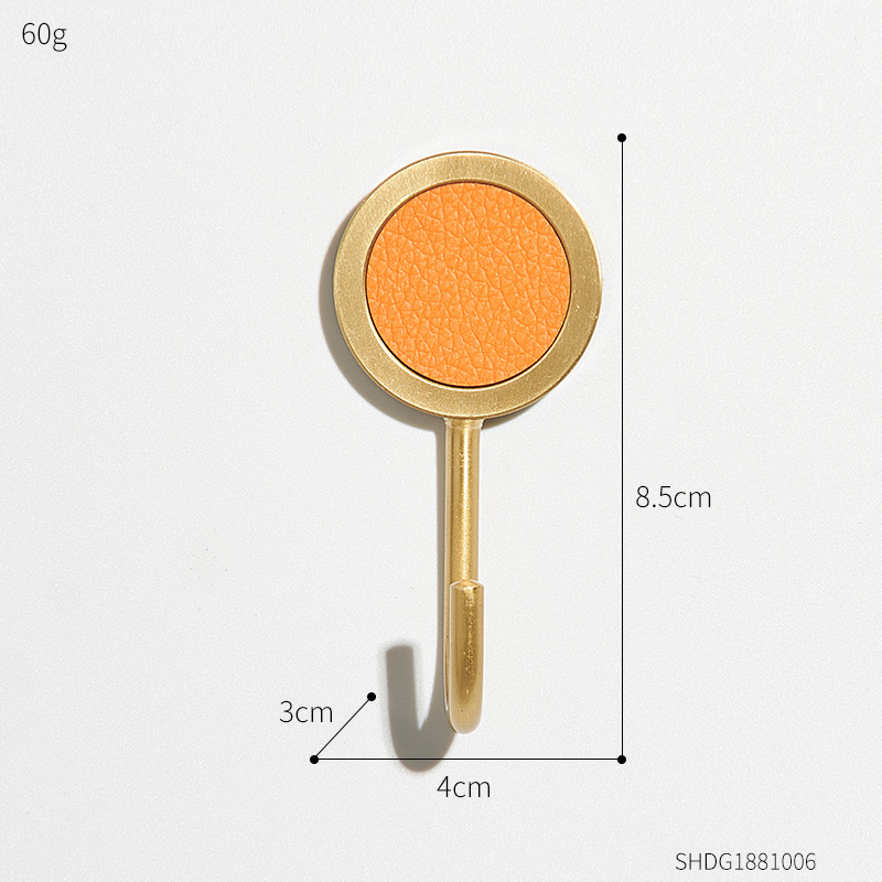 Nordic Home Decoration Accessories Brass Round Hook Living Room Wall Decoration Adhesive Hangers Key Hook Wall Hanger: F