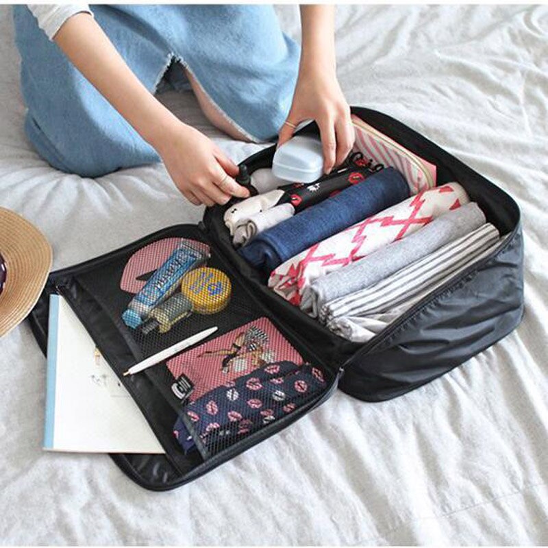 The Ms. Cosmetic bag Cute cartoon carry-on travel bag big mouth luggage bag clothing pull suitcase sorting bag Trav