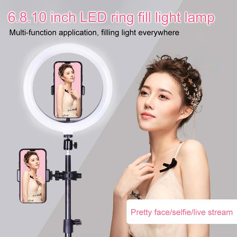 16cm Camera Studio Ring Light Video LED Beauty Ring Light Photography Dimmable Ring Lamp+Tripod for Selfie/Live Show