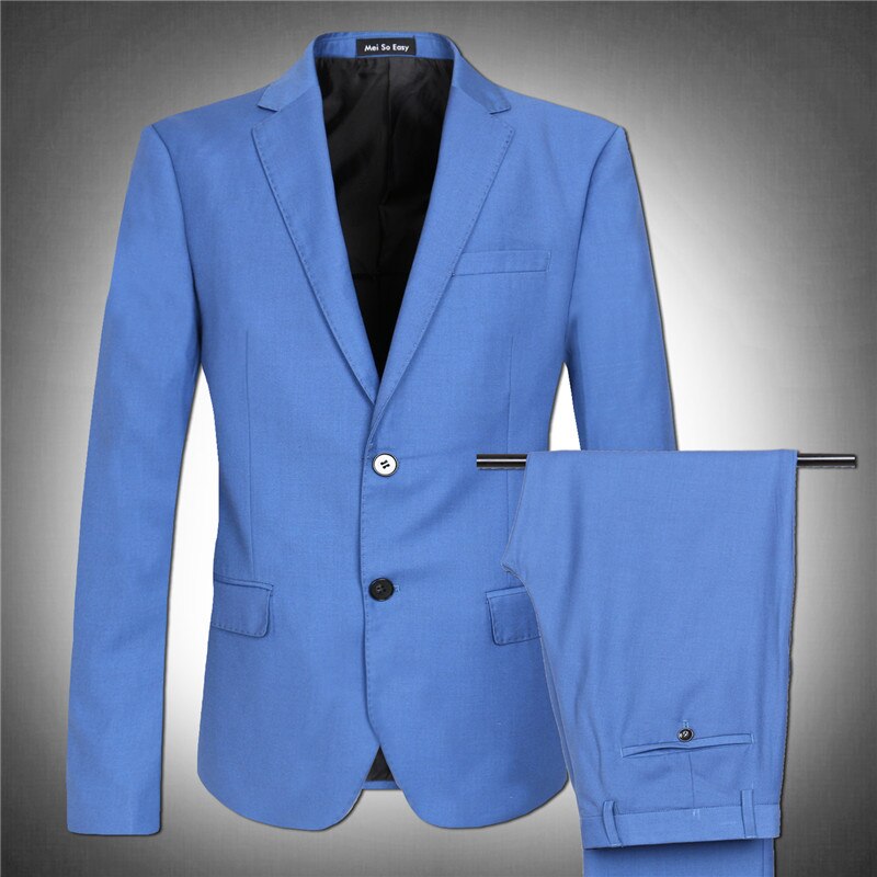 light blue blazer men's suit jacket set extra large very large big man autumn plus size M- 4XL 5XL 6XL 7XL 8XL