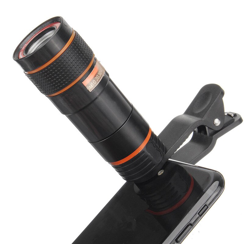 12X Lente Teleobjetiva Zoom Monocular Telescope Telefone Camera Lens Com Clip Para IPhone 11 Xs Max XR X 8 7 Além Disso Smartphone Android