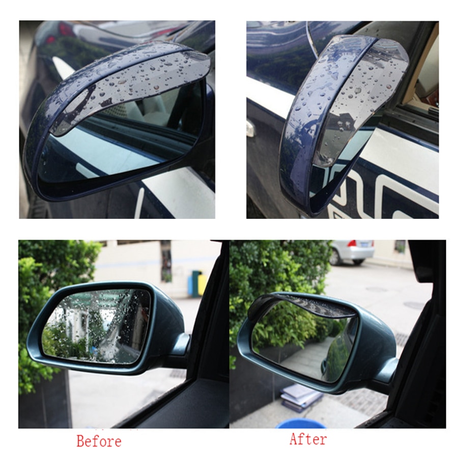 2 pz/lotto impermeabile PVC auto specchietto retrovisore adesivo pioggia sopracciglio guarnizione auto specchio pioggia schermo ombra copertura protettiva