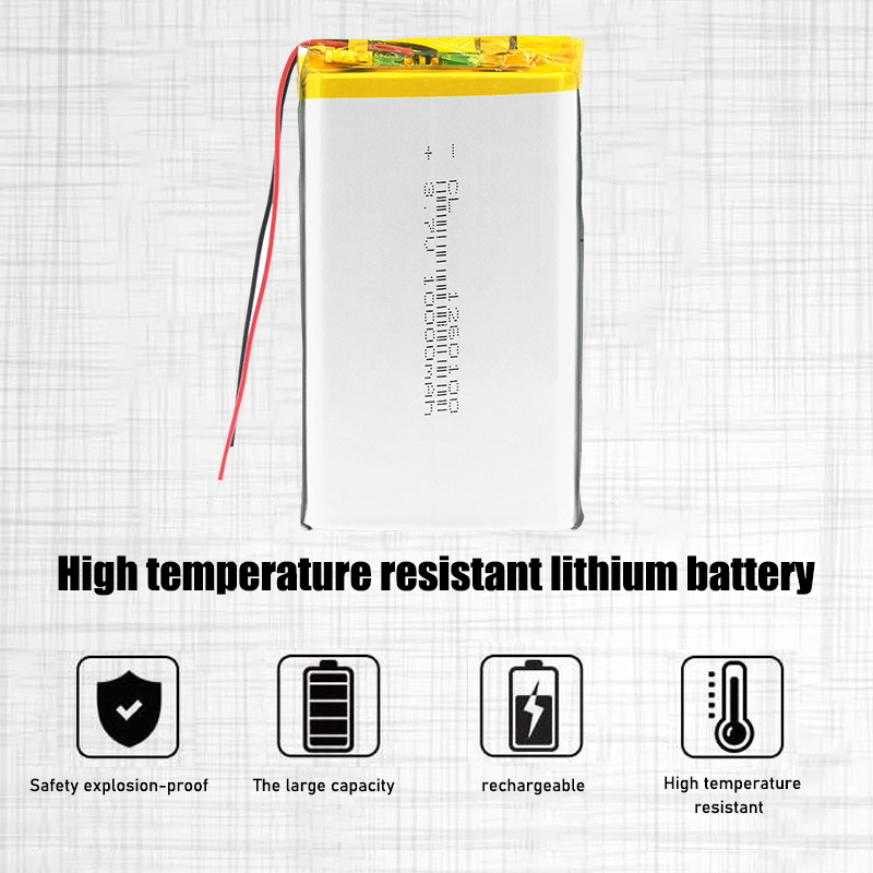 Batería Lipo recargable de 3,7 V, 10000mAh, li-po, 1260100, con PCB, batería de polímero de litio, baterías de repuesto para tableta y DVD