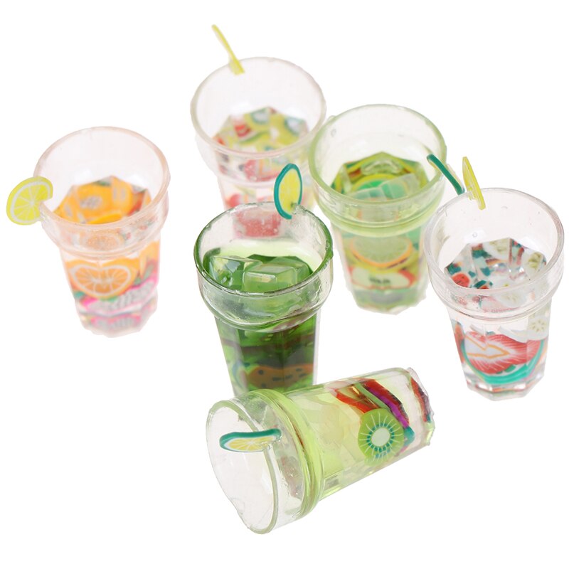1/12 Dolls Accessories Furniture Toy Miniature Food Mini Resin Fruit Bottle Simulation Drinks Model Toys Drink Play Dollhouse