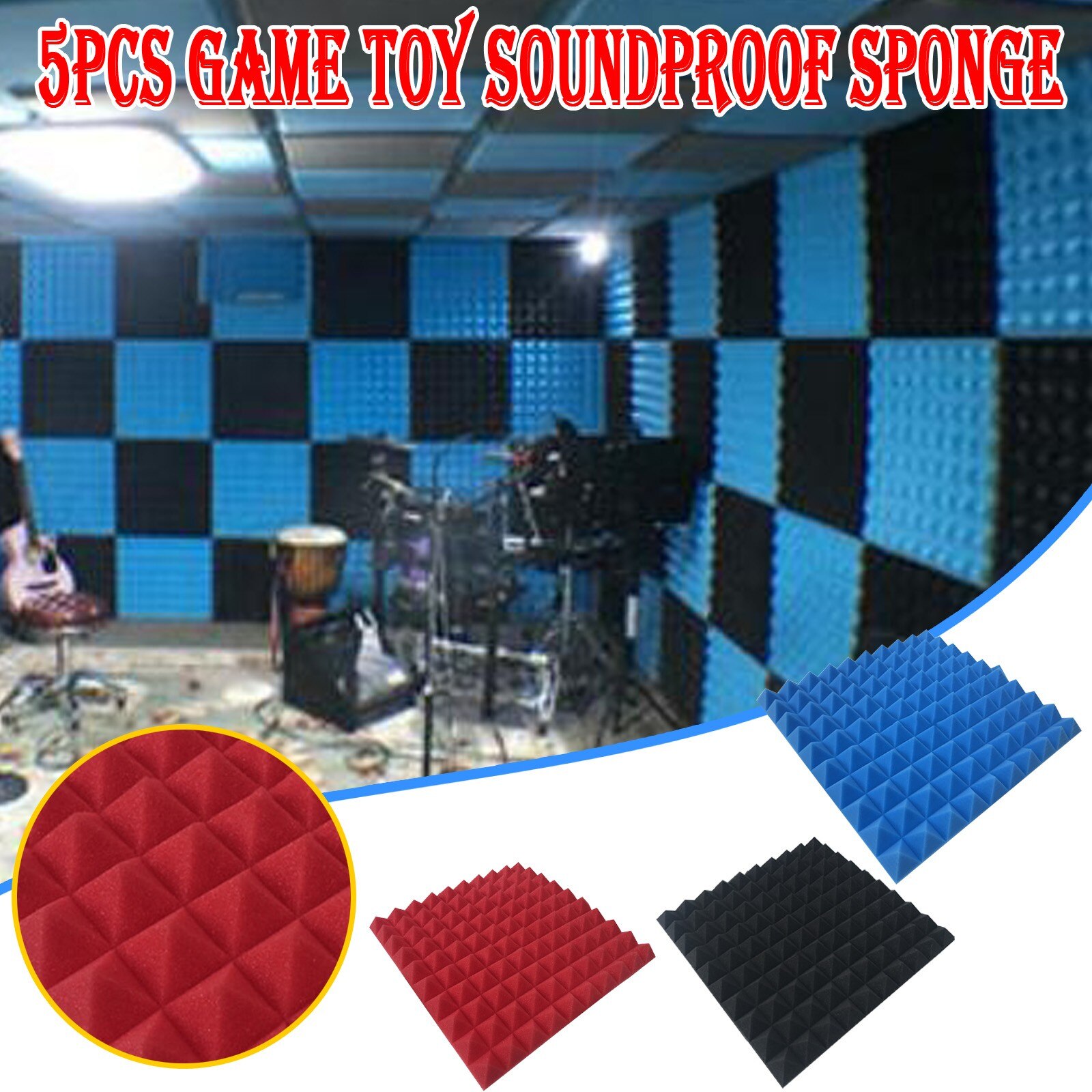 5pc Home Scene Layout, Sound-absorbing Foam Wall, Indoor Sound-absorbing Soundproofing Foam Sound-absorbing Noise Sponge#g30
