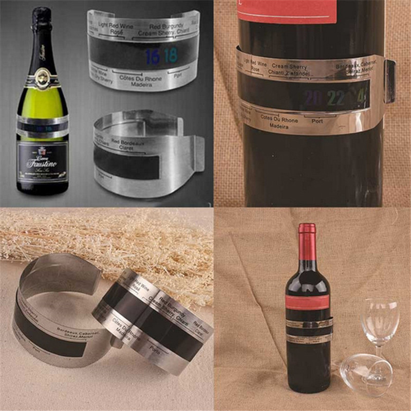 Capteur de température de vin rouge de thermomètre de Bracelet de vin de ménage d'acier inoxydable pour l'outil de barre de brassage à la maison de bière (4 -- 24'C)