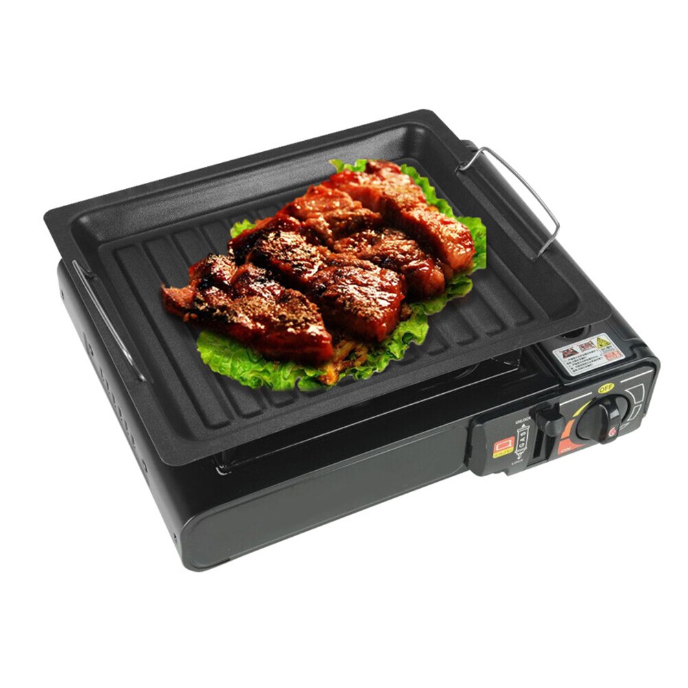 Stainless Steel Steak Frying Pan Korean Non-stick Frying Pan BBQ Grill Pan Cast Iron BBQ Plate Outdoor Charcoal Barbecue Plate: Default Title