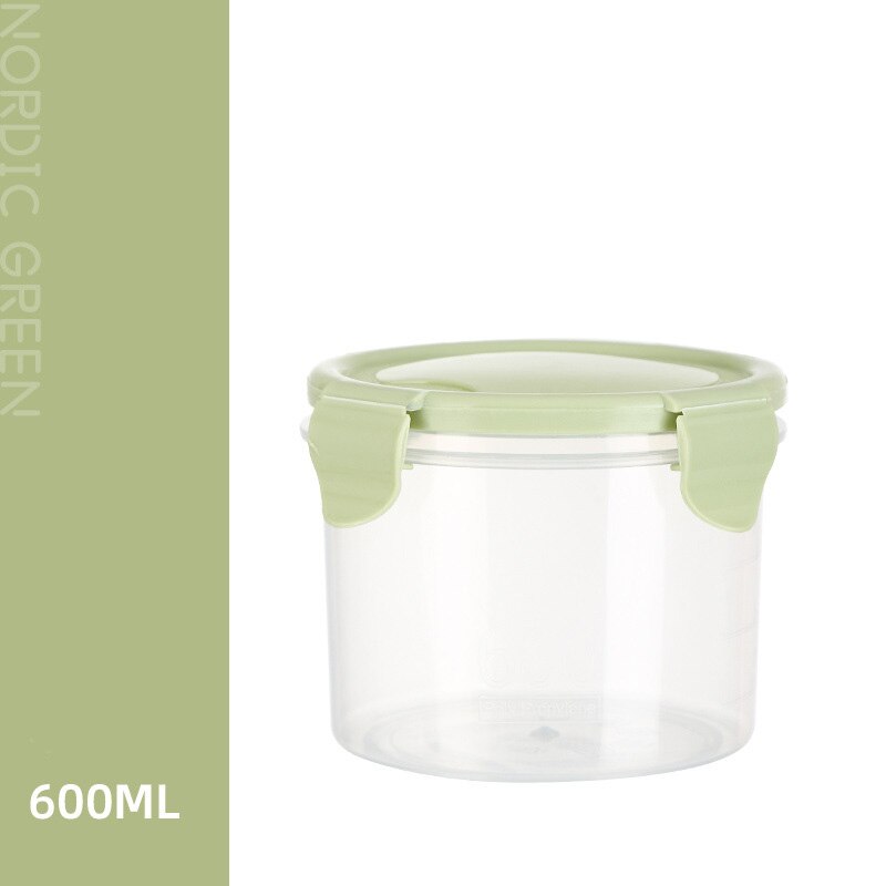 1Pcs Verzegelde Pot Snack Fles Keuken Behoud Huishoudelijke Graan Kan Food Grade Plastic Transparante Opbergdoos Opslagtank: S green