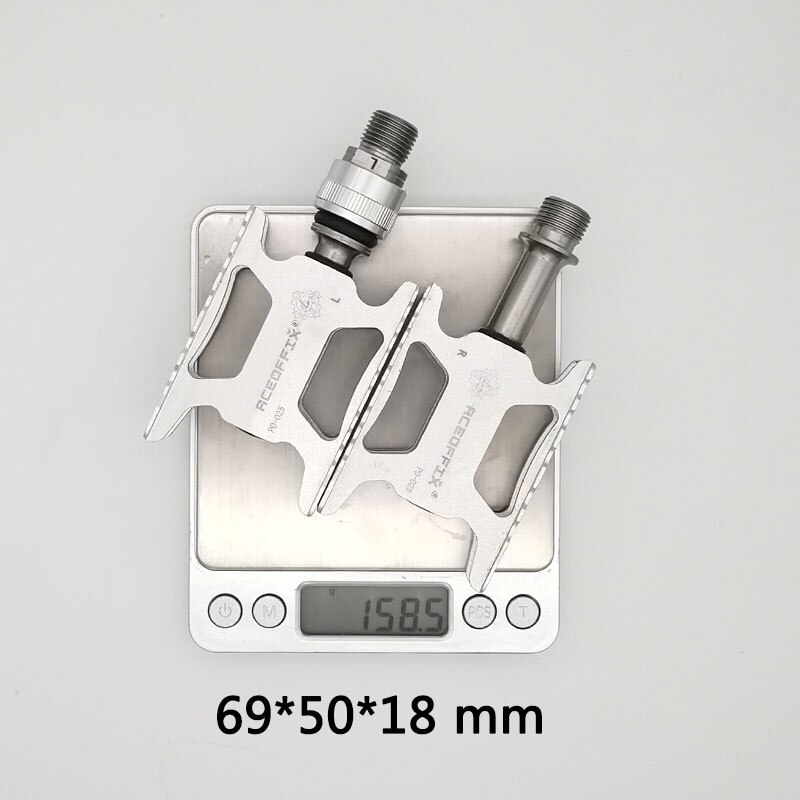 2 size ultralight 158g bicycle pedal for Brompton bike black/silver color aluminum + titanium axis 1pair: 158g silver left QR