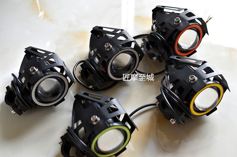 Faro de Ojos de Ángel para motocicleta, 125W, U7 Store, focos auxiliares DRL, lámpara LED brillante para bicicleta, accesorios, Luz antiniebla DE TRABAJO PARA Coche