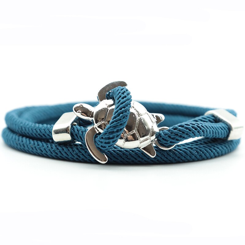 Noter novel skildpadde armbånd til mænd håndlavet flerlags justerbar snor kæde armbånd strand surfer smykker wrap braslet pulseira: Grøn dragonly
