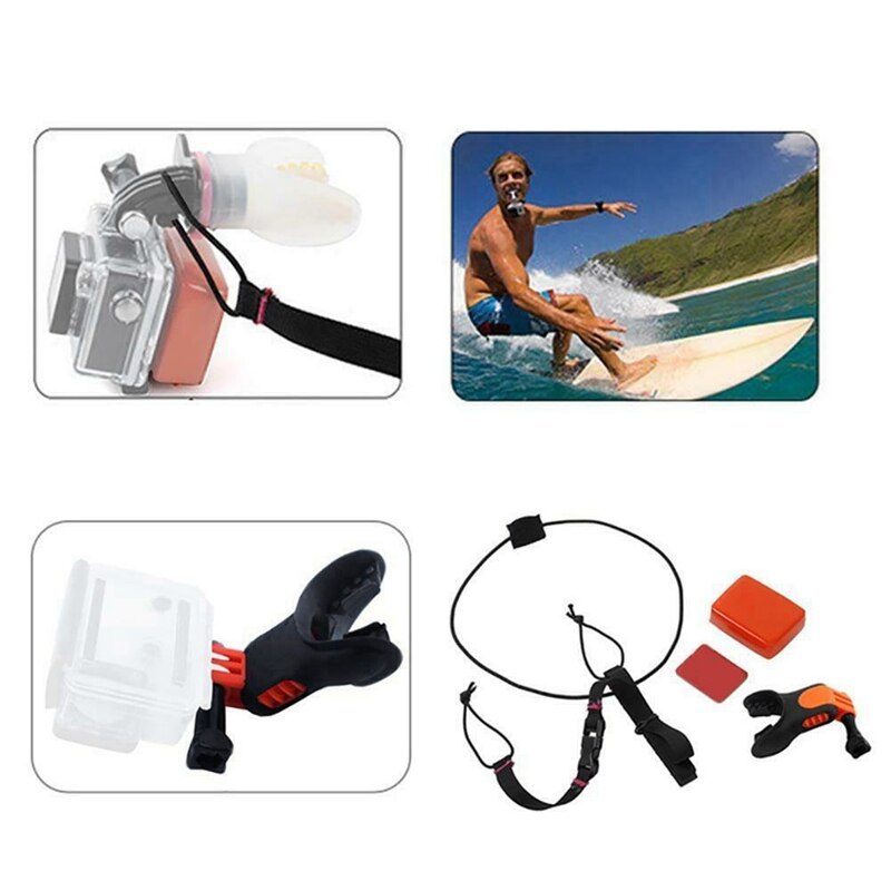 Dents accolades support bouche support avec flotteur pour GoPro Hero SJCAM surf plongée Ski caméra accessoires