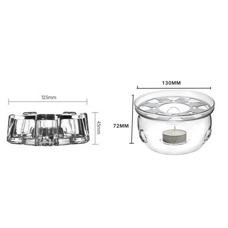 Mini bärbar klar tekanna botten kaffevatten tevärmare ljushållare glas värmebeständig tekanna värmare isoleringsbas