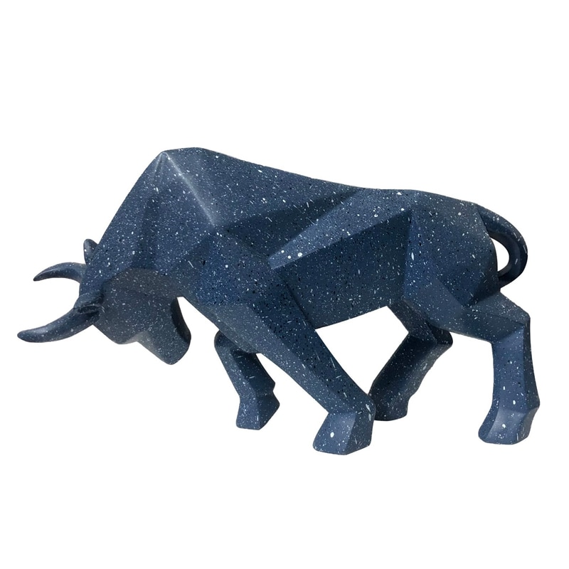 Harpiks geometrisk bison okse skulptur abstrakt okse statue kontor dekorasjon hjem kunst dyr håndverk ornament tilbehør låve