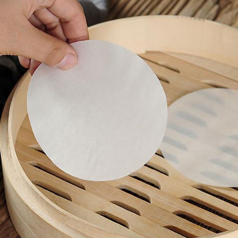 500 stk damperpapir rundt engangspapir non-stick til pau mantou dumplings boller brødkager papirmåtte 7.6cm/9cm 10cm køkken