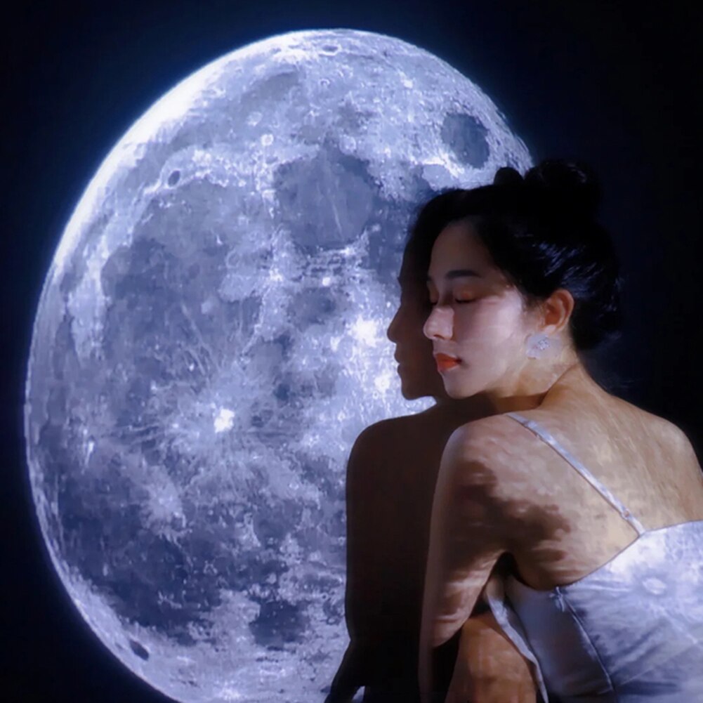 Ins Moon Projection Lamp Background Projector Night Light Photo Prop Wall Lights Birthday Party Decoration Bedroom Decor