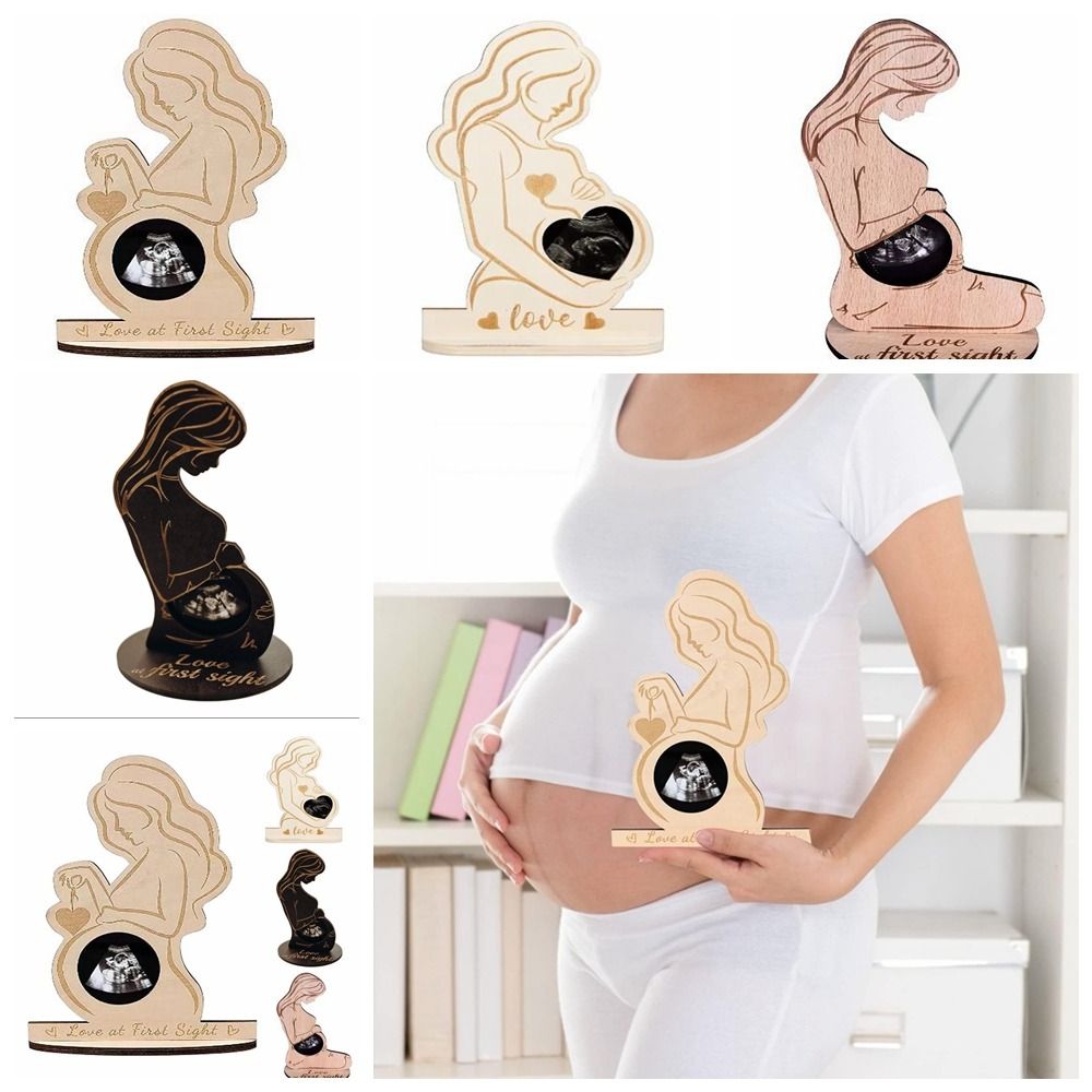 Kreative Handwerk Ultraschall Fotorahmen Holz DIY Baby Ultraschall Stand Zeichen handgemachte Baby Ultraschall Familie