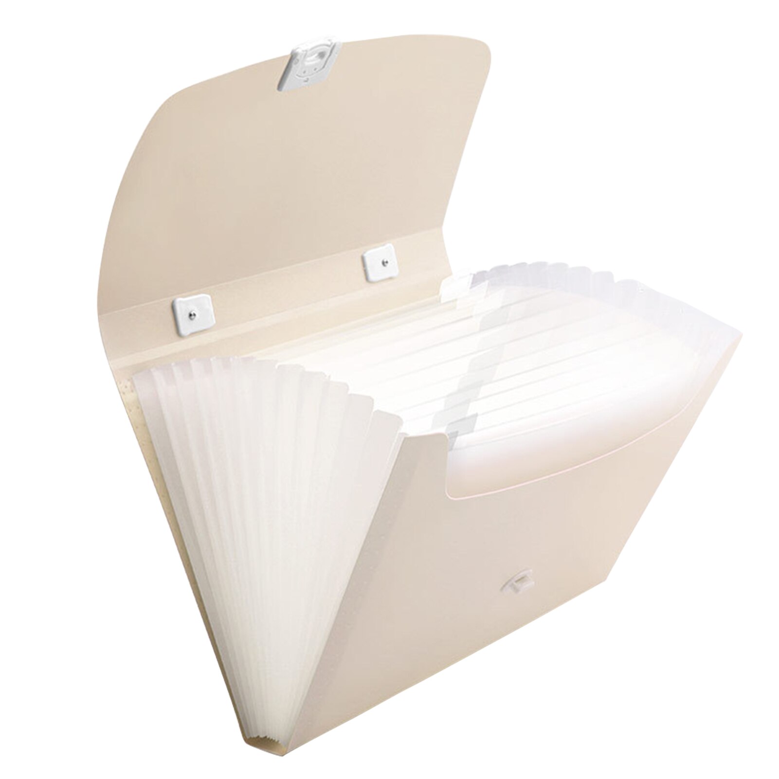 Office School Expanding File Folder Solid With Handle Accordion Portable Waterproof A4 Size Stationery Multi Pockets Desktop: Beige 13 Grids