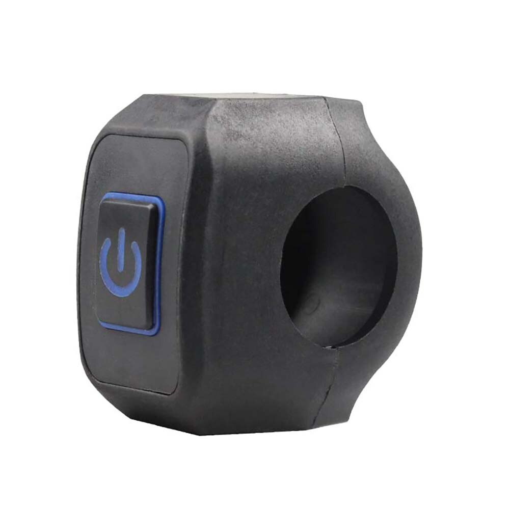 Interruptor momentáneo para manillar de motocicleta, pulsador de 22mm y 7/8 pulgadas, 12V, resistente al agua, con luz LED: Azul