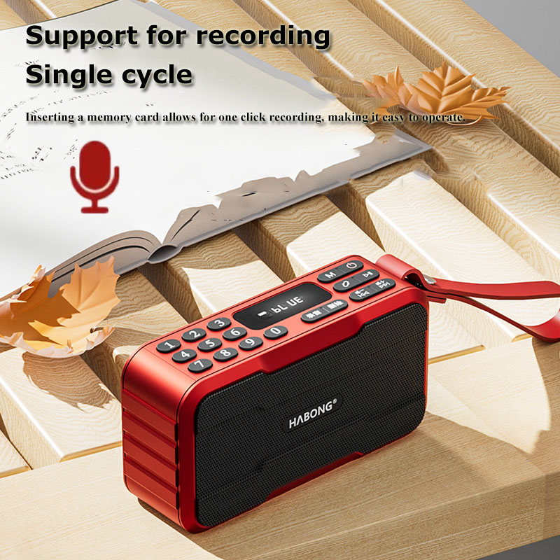Radio FM portátil, minialtavoz Bluetooth, barra de sonido Hifi, Subwoofer, Walkman manos libres, reproductor de música, grabadora con micrófono