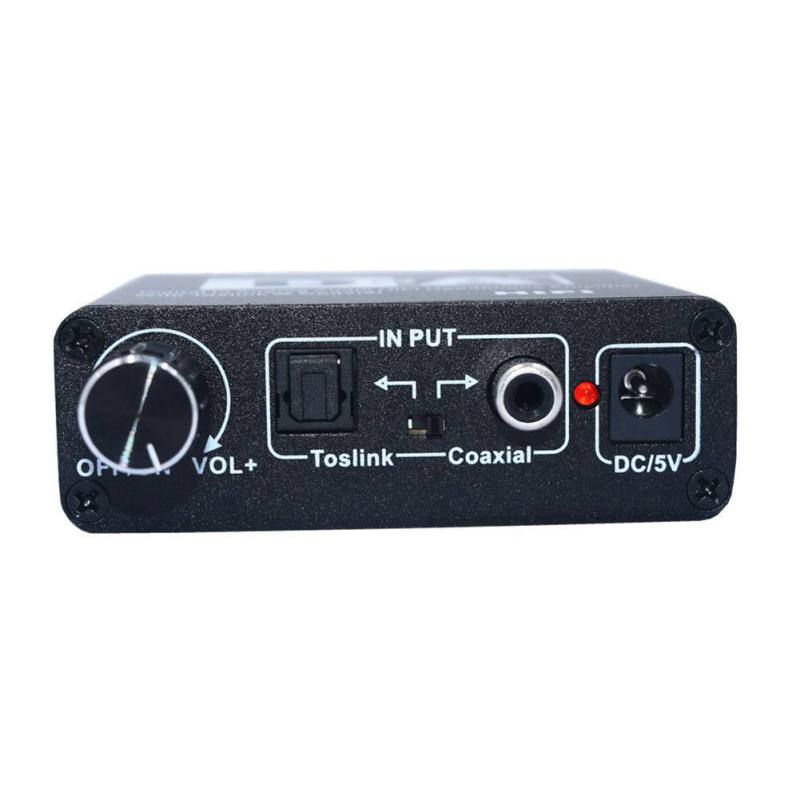 192 kHz DAC Converter Digitaal naar Analoog Converter Volumeregeling Digitale Optische Coax Toslink naar Analoog Stereo L/R RCA Adapter