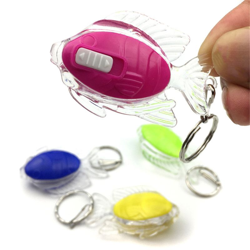 Mini vis led oplichtend speelgoed sleutelhanger feestartikelen kinderspeelgoed gadgets tas hanger 72xc