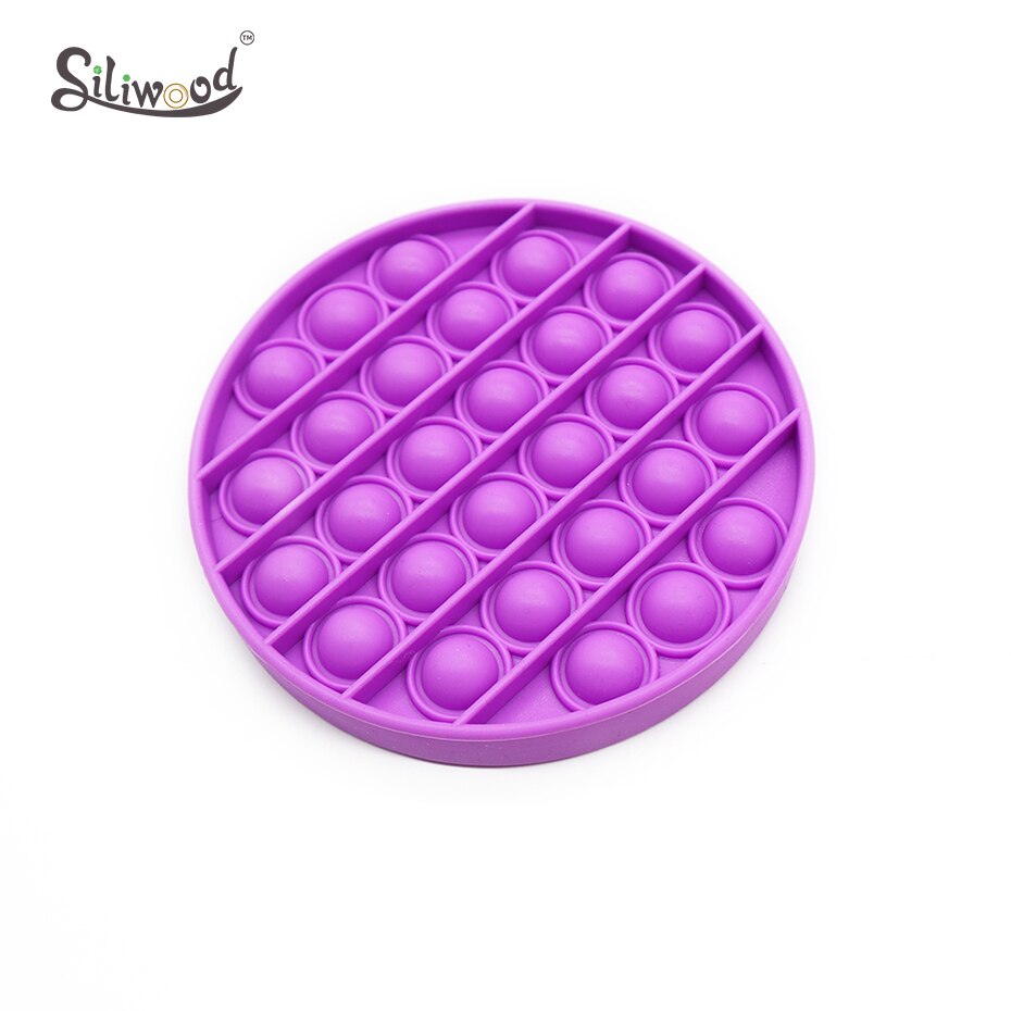 1Pc Push Bubble Fidget Zintuiglijke Speelgoed Autisme Speciale Behoeften Stress Reliever Helpt Stress En Verhogen Focus Zachte Squeeze speelgoed: Round Purple