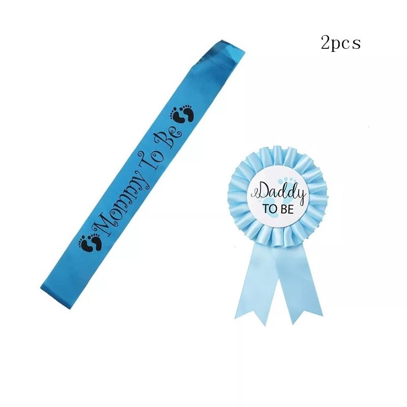 Boy Baby Shower Decorations, It is a Boy Banners, cake topper, sash, pin: sash and pin