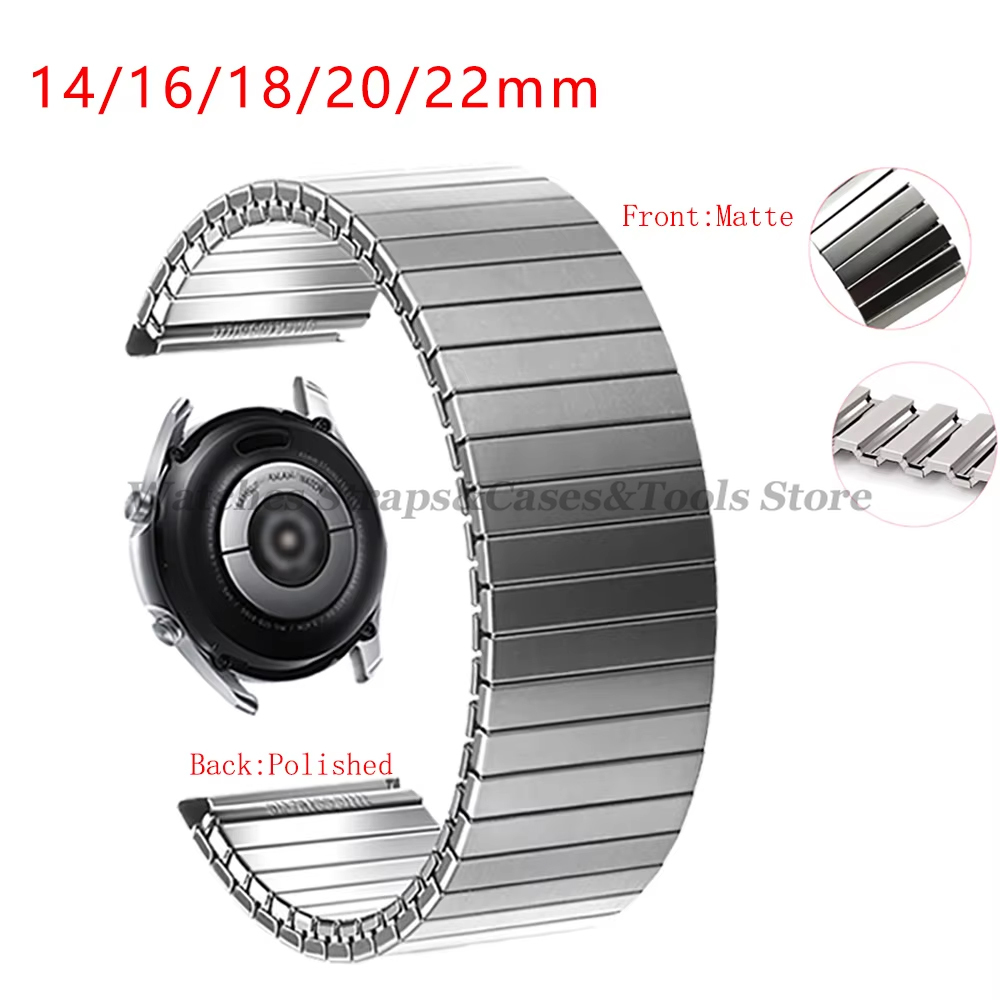14mm 16mm 18mm 20mm 22mm Edelstahl elastisches Stretcharmband Uhrenarmband Metall Expansionsband Armband Zubehör Armband
