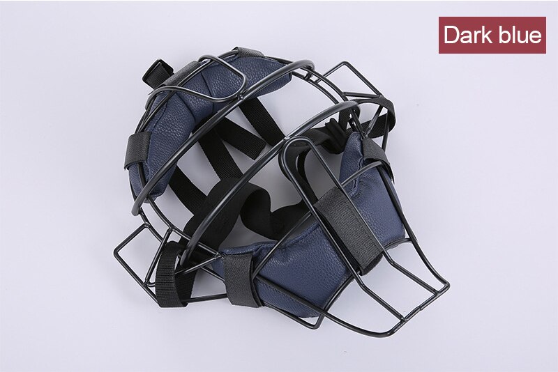 Baseball beskyttelsesmaske casco beisbol softball stålramme strejke ansigtsmaske hovedbeskyttelse hjelm bord baseball udstyr: Mørkeblå
