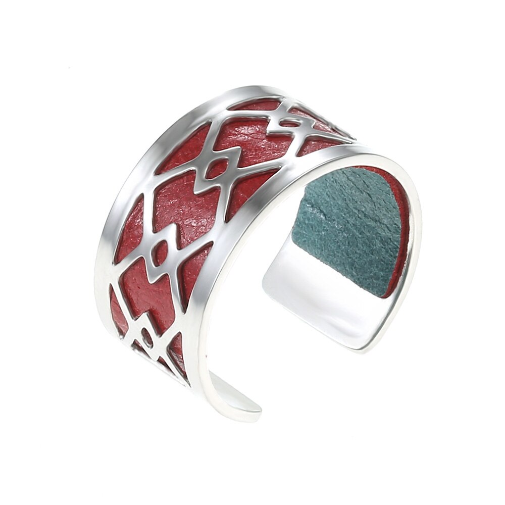 Cremo Giet Femme Sieraden Roestvrij Stalen Ring Band Verstelbare Ring Bague Femme Sieraden Diy Omkeerbare Lederen Ring: SR0016708