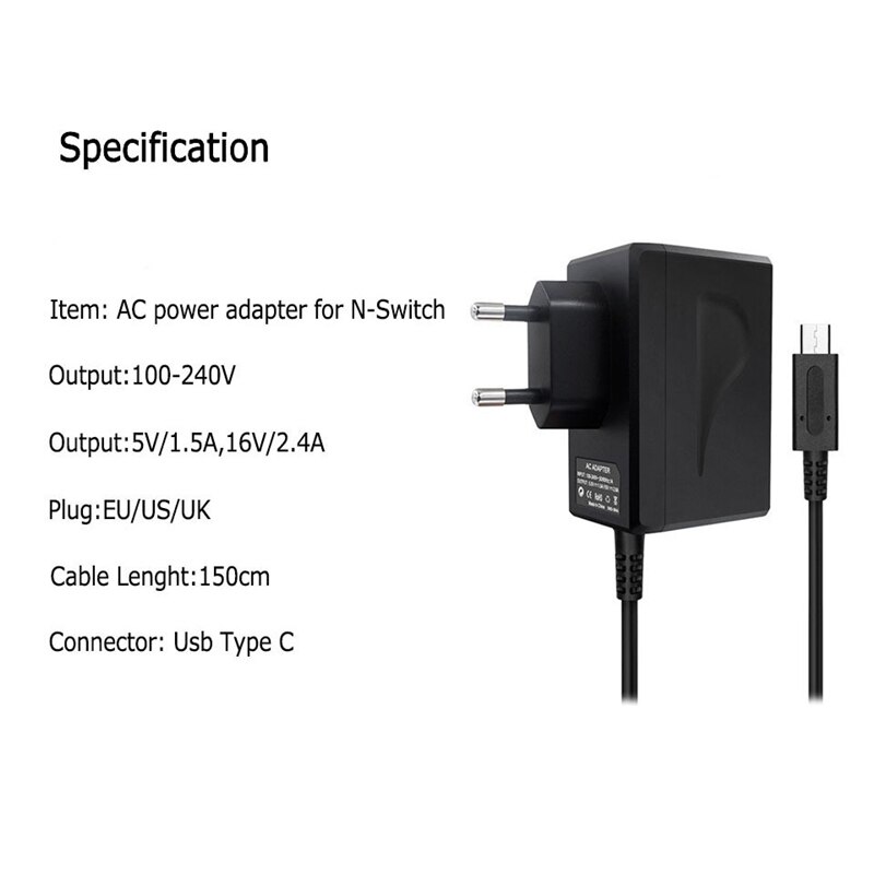 15V 2.6A Snelle Opladen Ac Adapter Voor Nintendo Switch Quick Charger Nintend Schakelaar Lite Dock/ Controller Ondersteuning Tv modus Lader