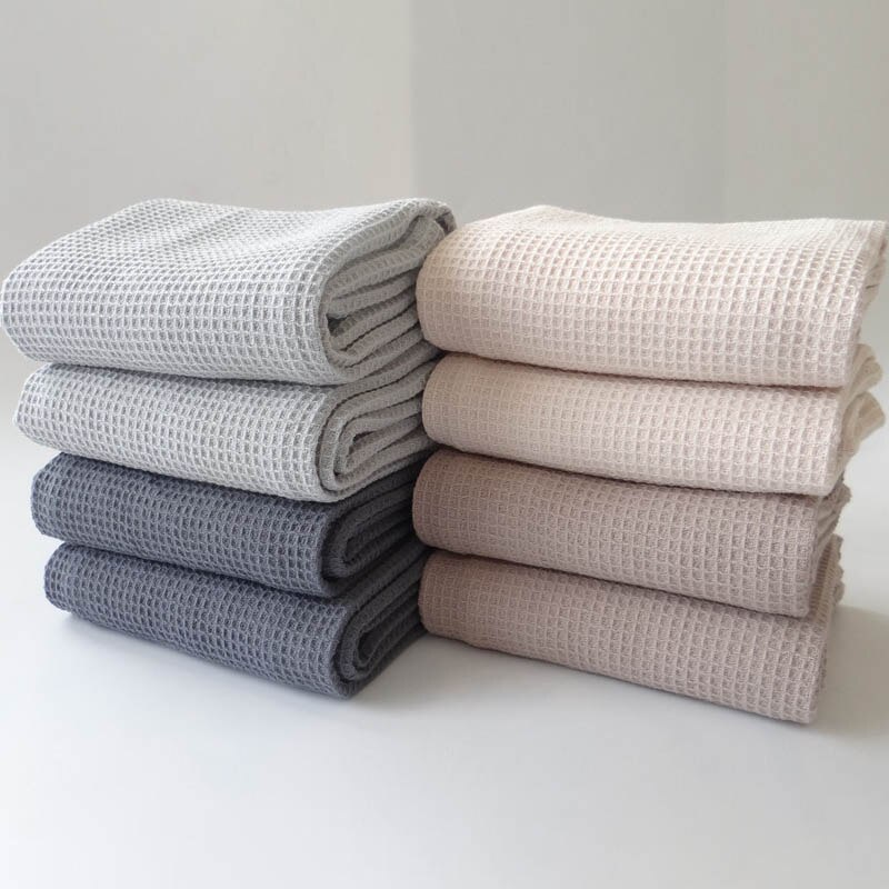 Vaffelmønster viskestykker håndklæde multifunktionelt firkantet mønster ren farve ansigtspleje bomulds badeværelsesforsyninger