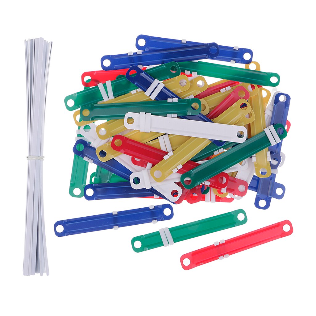 50 Pieces Plastic Binder Clips File Document List Binding List Components Two-hole Loose-leaf Binder Fasteners Stationery