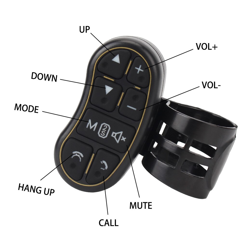 Pulsante di controllo dello sterzo Controller universale per volante per auto navigazione per auto telecomando Wireless per DVD applicabile