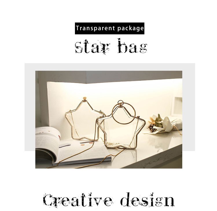 BELLA JOY-bolso transparente con estrellas para mujer, bolsa de cena para vestido,