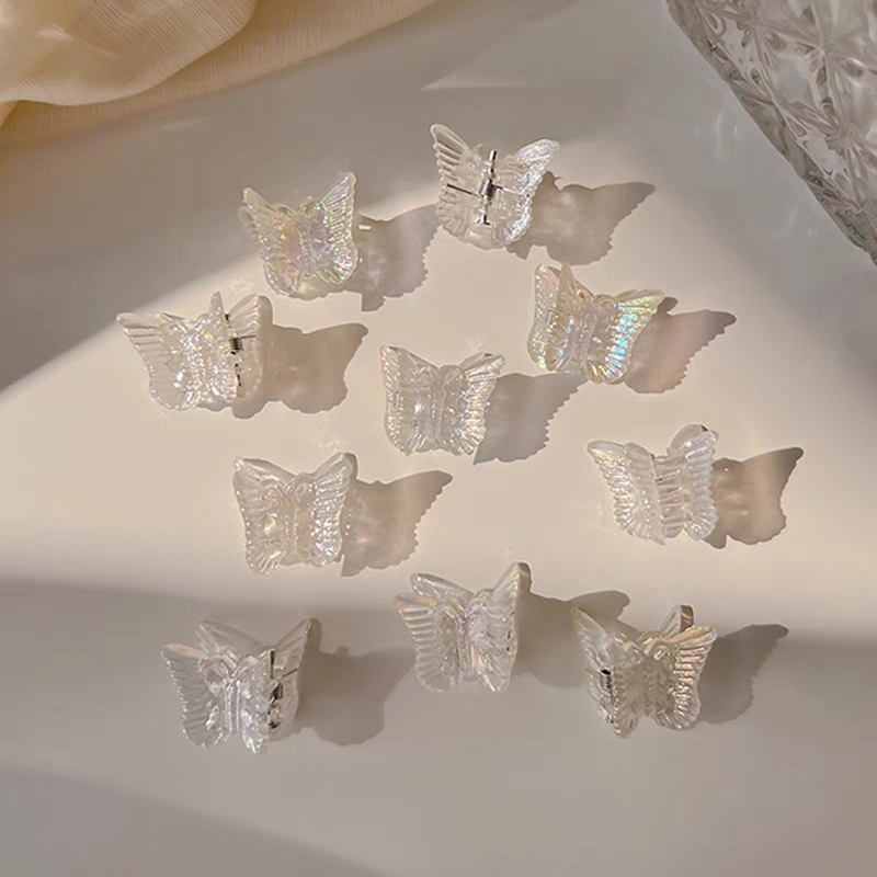 Artiglio per capelli carino Dolce affrescare Piccola farfalla Fiore Pinza clip intrecciate Ragazza Bella trasparente mini Morsetti per capelli Barrettes