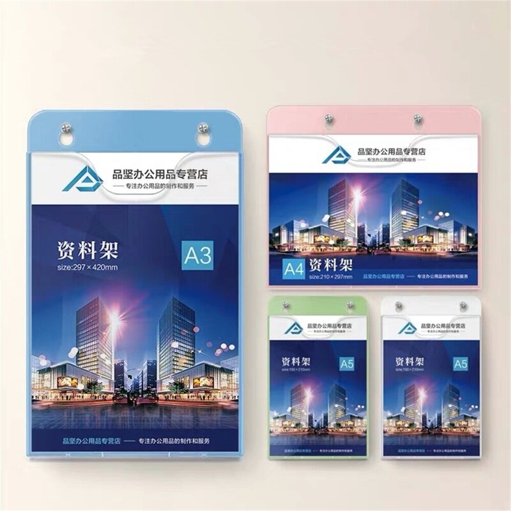 A4 Wall Mount Sign Holder Display Frame File Literature Pocket Holder Document Folder Organizer