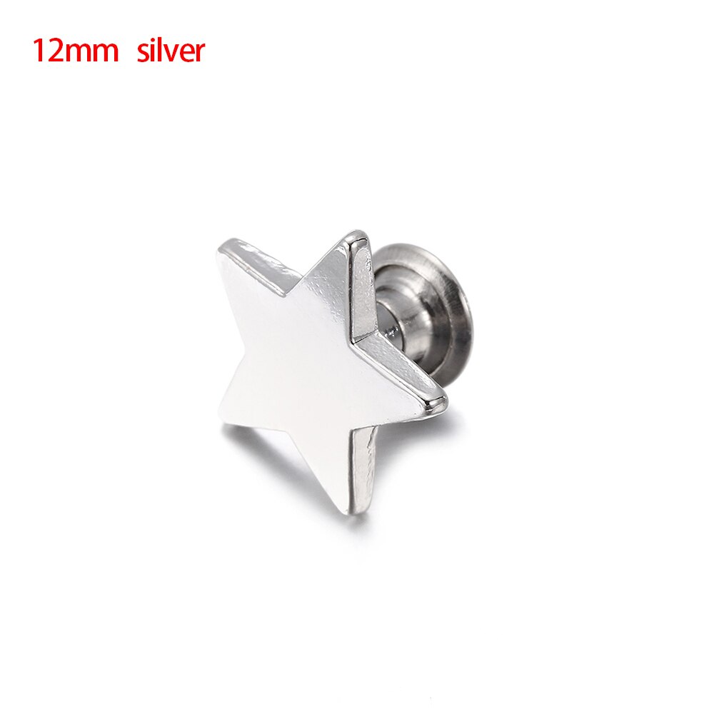 20Pcs Schroef Nail Klinknagels Voor Leer Craft Band Portemonnee Solid Messing Schroeven Doek Knop Decoratie Nail Diy Scrapbook gereedschap: silver 12mm