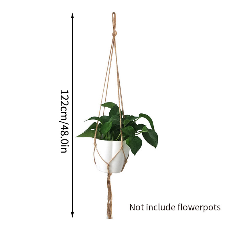 Makramee-Pflanze zum Aufhängen, Blumentopf, zum Aufhängen, Pflanzgefäß, Hängekörbe, handgefertigter Pflanzenhalter, Netz-Aufhänger für Wanddekoration: Blau
