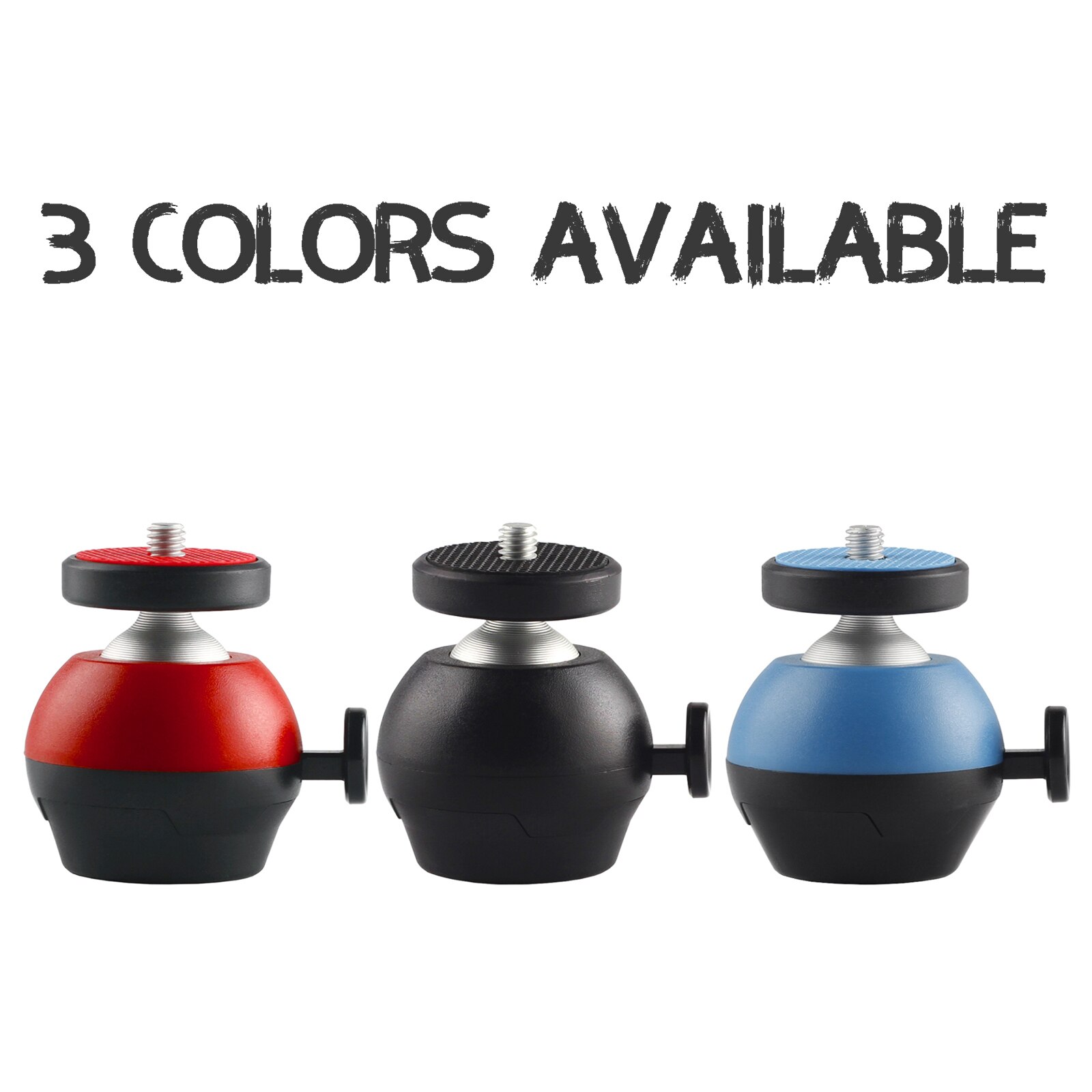 Mini tripé para câmera com cabeça de esferas, com tecnologia cnc de 360 ° giratório e interface universal de 1/4 polegadas para dslr slr, montagem de tripé