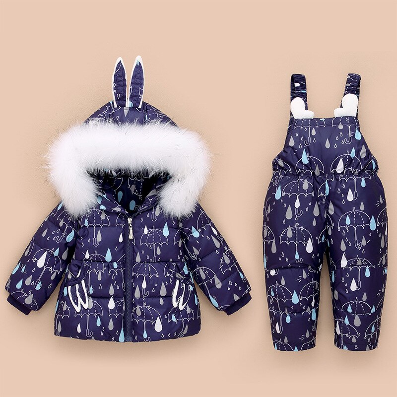 Kinderen Kleding Set Winter Warm Baby Boy Kleding Kids Ski Sneeuw Pakken Overalls Donsjacks Voor Meisjes Bovenkleding Jas + jumpsuit