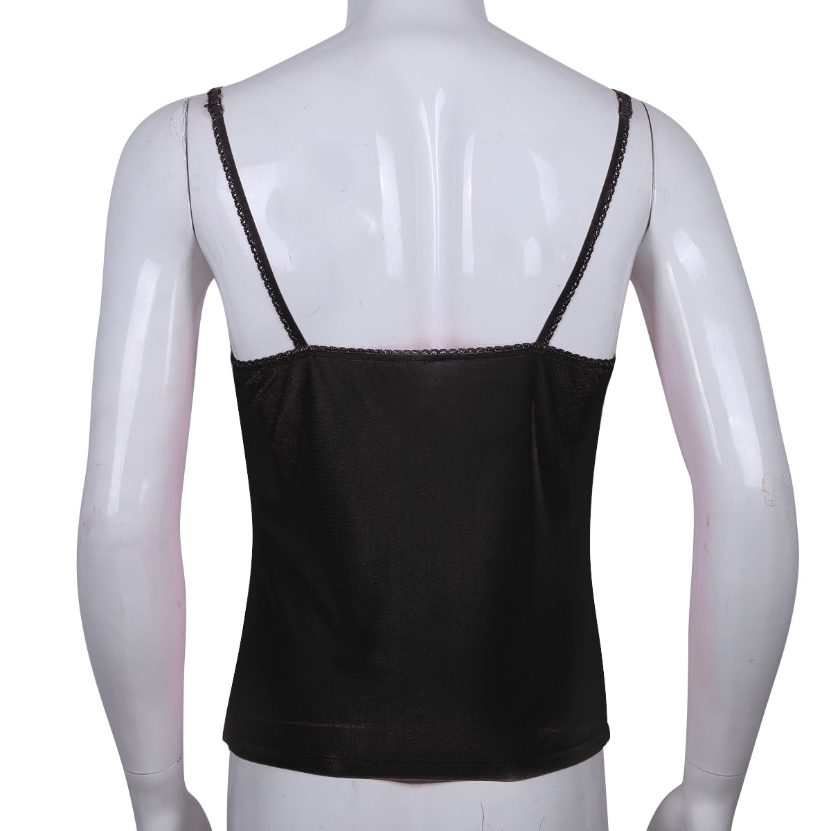 Mens Casual Tops Lingerie Camisole Adjustable Spaghetti Straps Soft Fabric Vest Tank Tops Nightwear Sleepwear Man Clothing