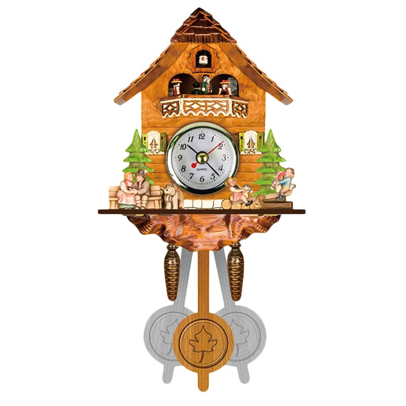 Antique Wooden Cuckoo Wall Clock Bird Time Bell Swing Alarm Watch Home Art Decor: A1